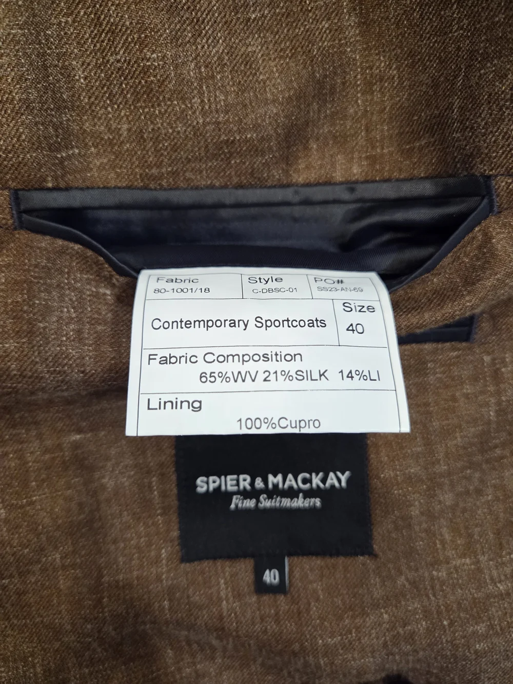 Spier & Mackay Brown Double-Breasted Sport Coat - Size 40 Contemporary